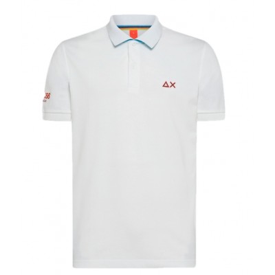 Sun68 Logo Beach White Polo Shirt