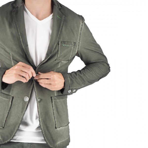 Military Green Jersey Jacket