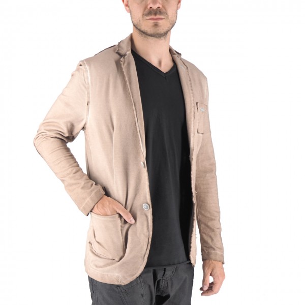 Beige Jersey Jacket