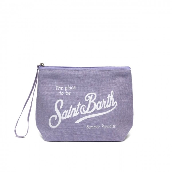 Aline clutch bag in lilac linen