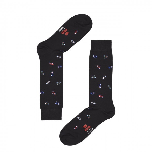 Men's Crew Sock with Icon Print