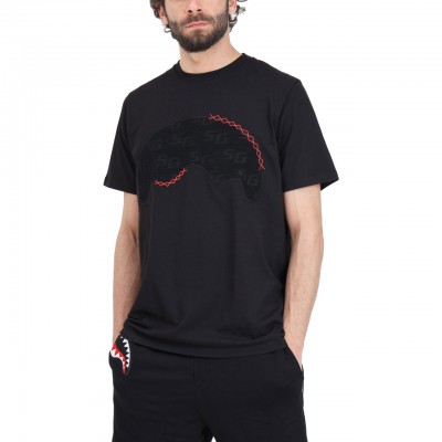 Jacquard Insert T-Shirt Black