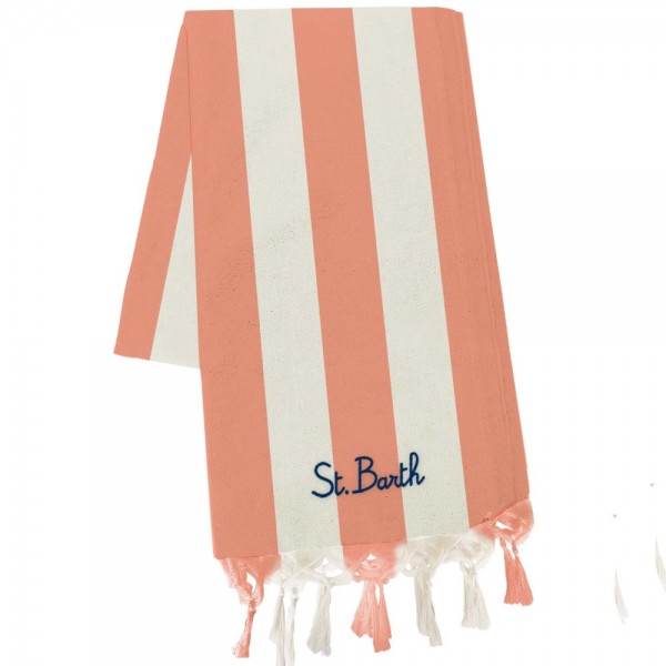 Pink Striped Beach Towel