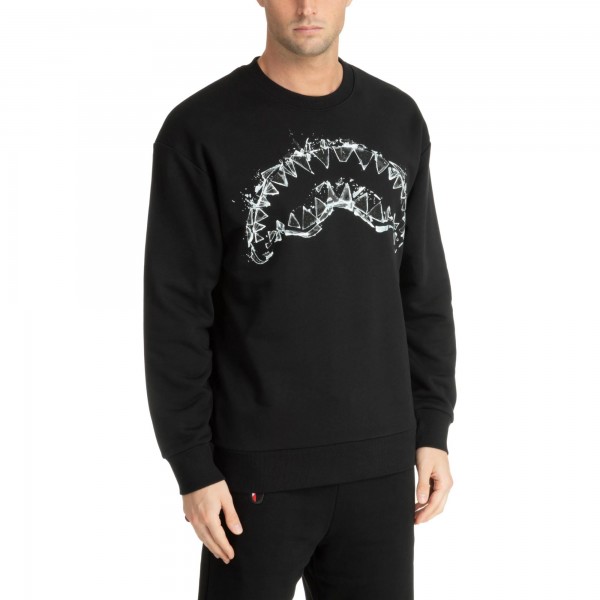 Broken Glass Black Crewneck Sweatshirt