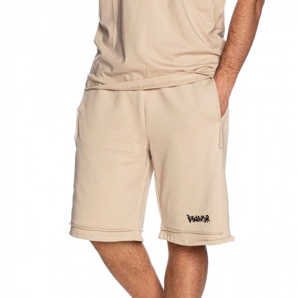 Beige Micro Logo Shorts