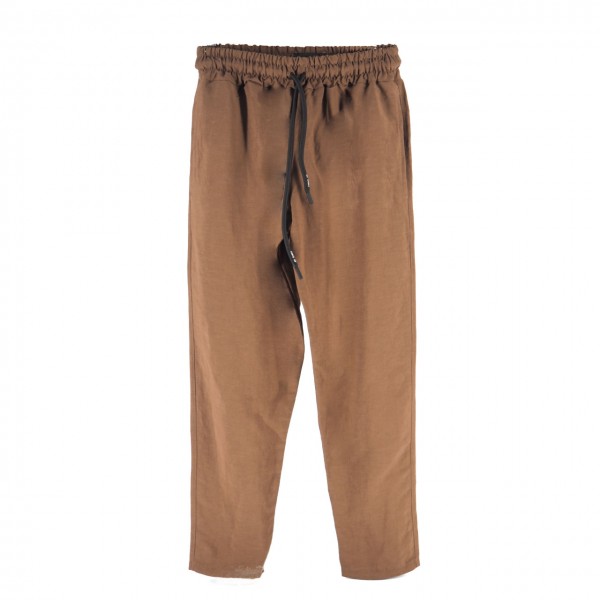 Pantalone In Lino Loose Fit Tabacco