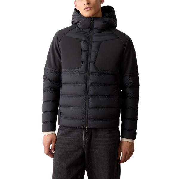 Nylon and Neoprene Sports Down Jacket Black