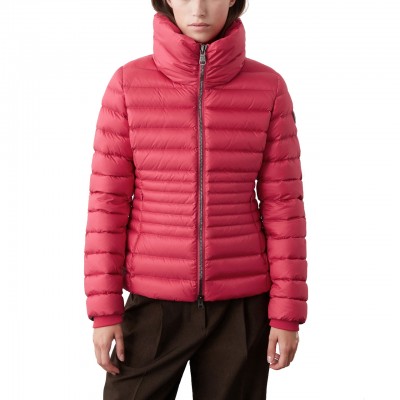 Rebel Pink High Neck Fitted Down Jacket