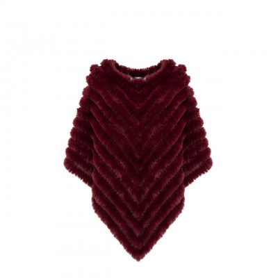 Poncho Con Spilla Rosso