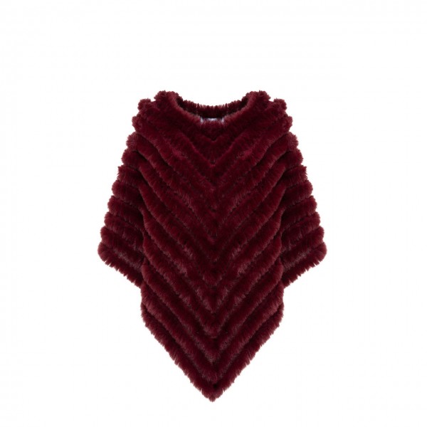 Poncho Con Spilla Rosso