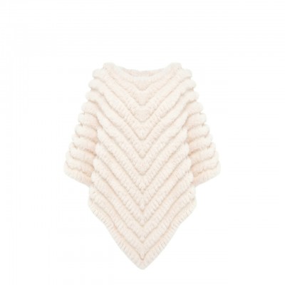 White Brooch Poncho