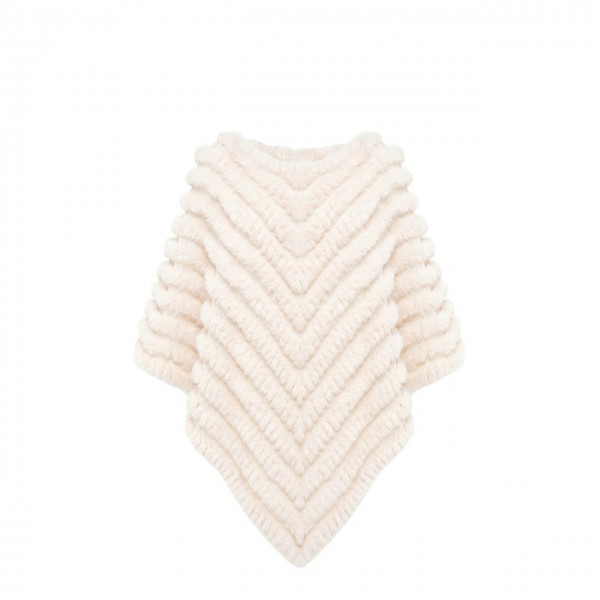 White Brooch Poncho