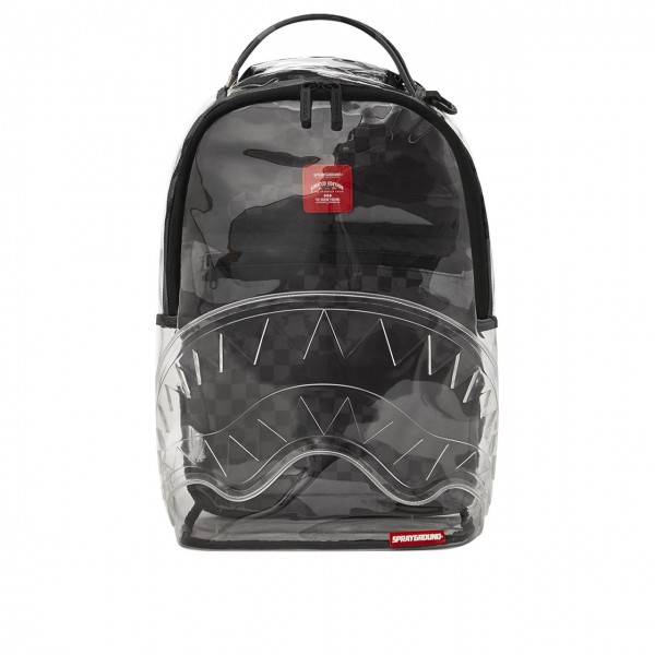 Clear Grey Check Backpack