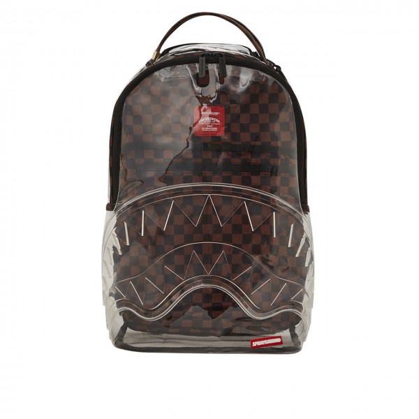 Clear Brown Check Backpack