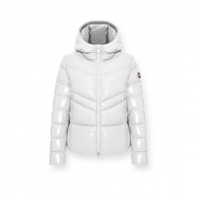 Super Shiny Down Jacket With Hood White