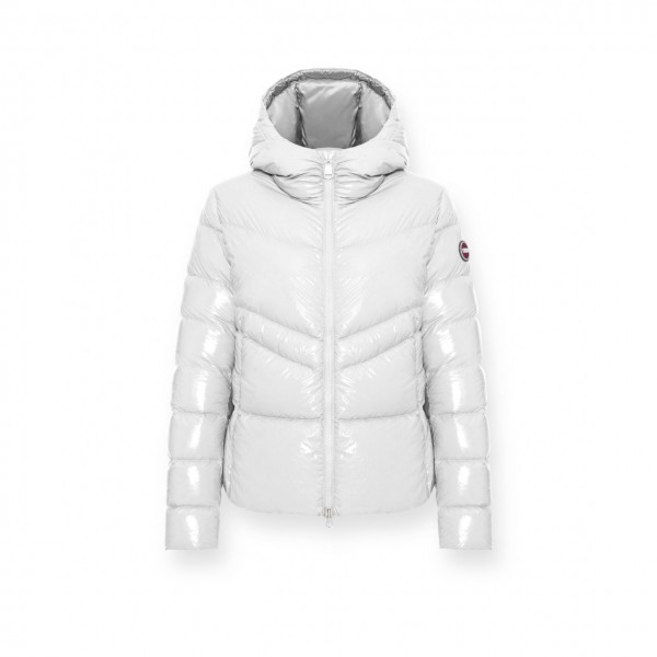 Super Shiny Down Jacket With Hood White