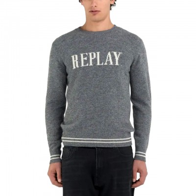 Regular Fit Iron Melange Wool Blend Sweater