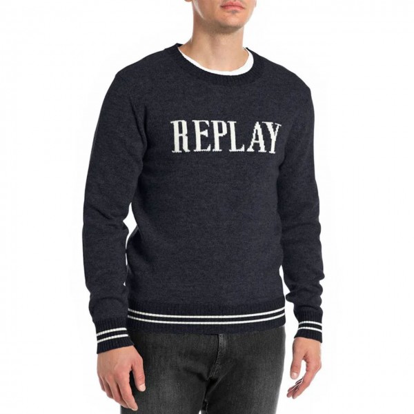 Regular Fit Wool Blend Sweater Night Blue