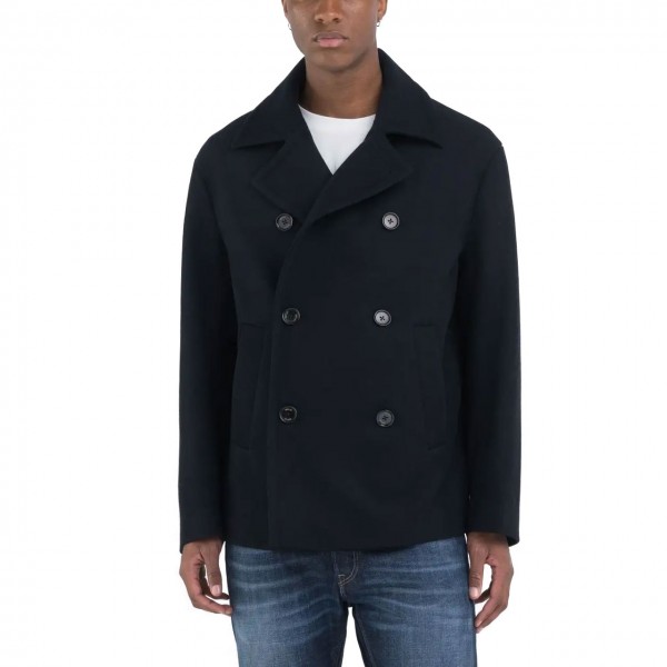 Dark Navy Wool Caban Jacket