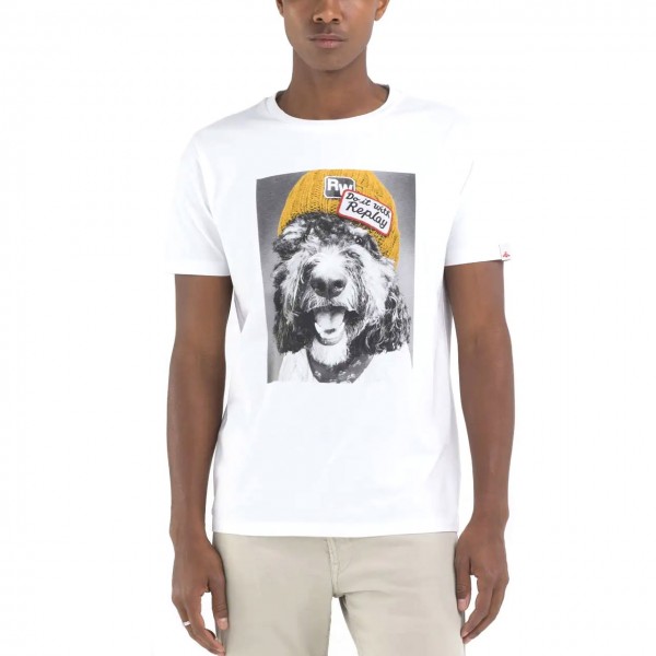 Regular Slim White Print T-Shirt