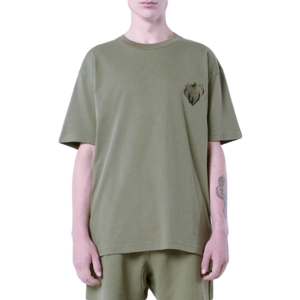 T-Shirt Verde Logo Cuore Fiamma