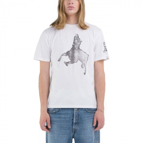 Regular Fit White Print T-Shirt