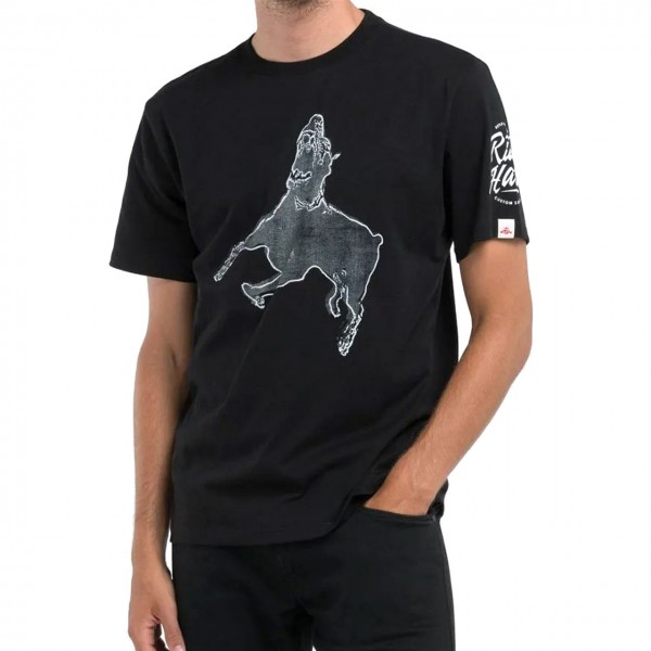 Regular Fit Black Print T-Shirt