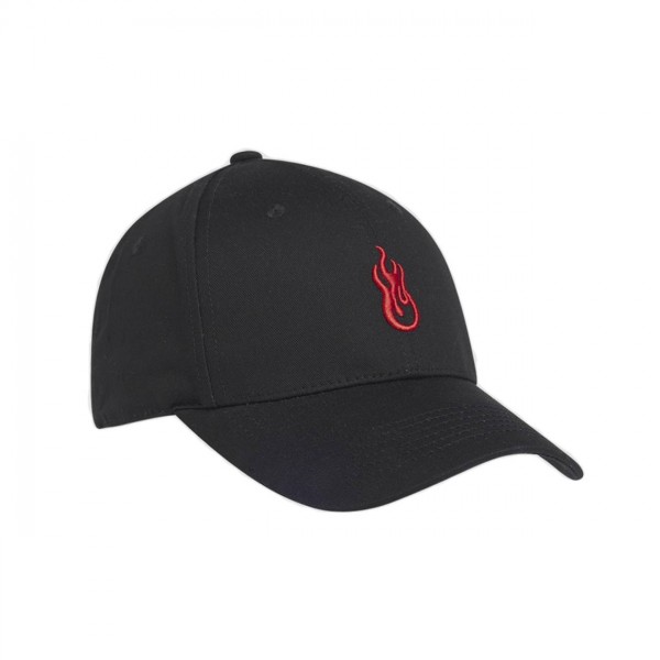 Hat With Embroidered Red Flame