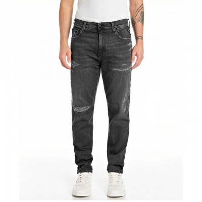 Jeans Sandot Relaxed Tapered Black Delavè