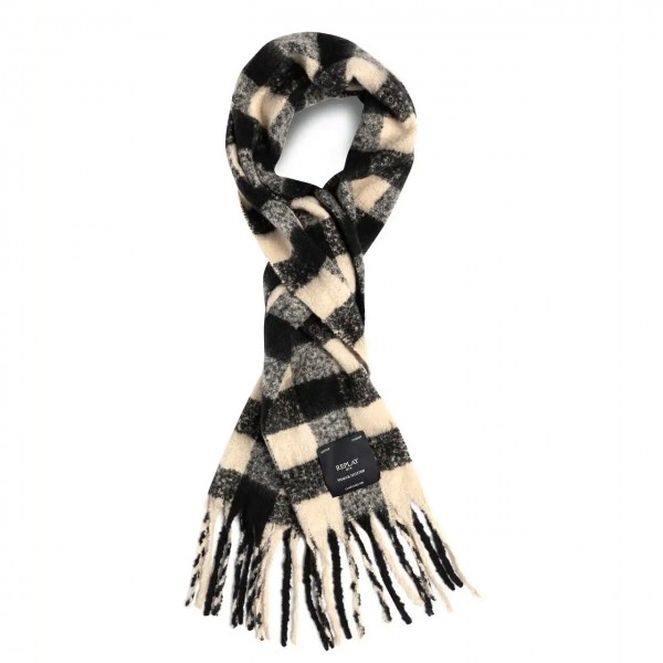 Check Fringed Scarf