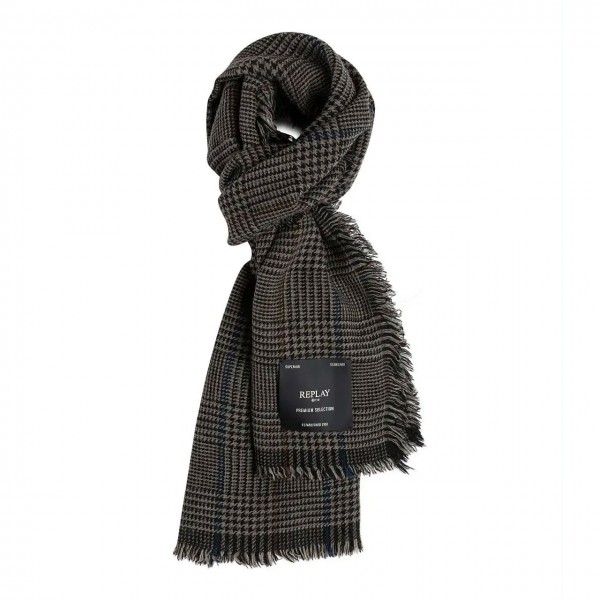 Houndstooth Scarf Black Dirty White Walnut