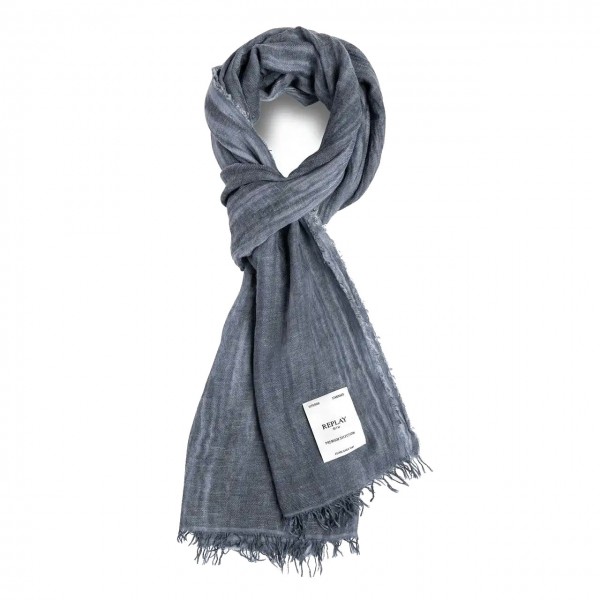 Avio Denim Wool Blend Scarf