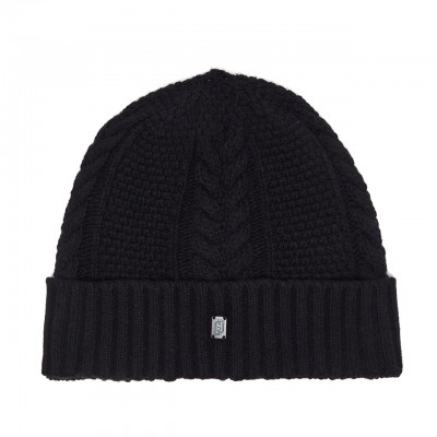 Black Wool Knit Beanie