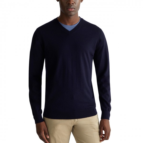 Dark Blue V-Neck Sweater