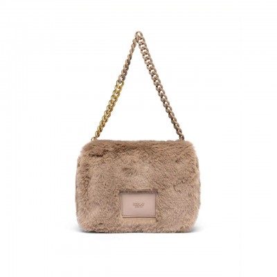 Mini Faux Fur Bag Taupe Gray