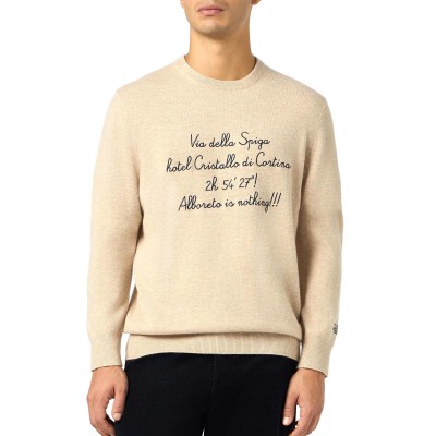 Heron Light Sweater With Embroidery Via Spiga