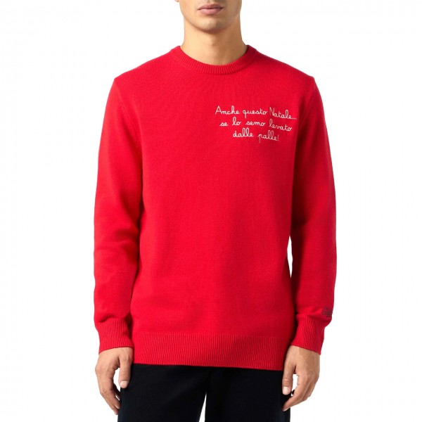 Heron Christmas Holiday Sweater Red