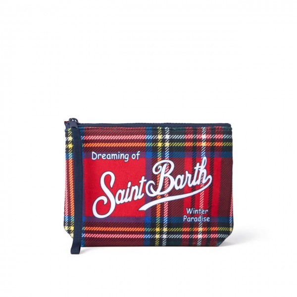 Pochette Aline Tartan Rosso