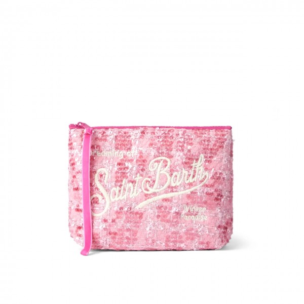 Pochette Aline Tweed Rosa