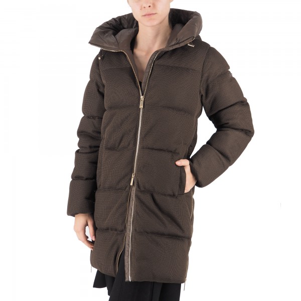 Floor Brown Long Down Jacket