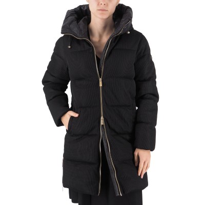 Floor Black Long Down Jacket