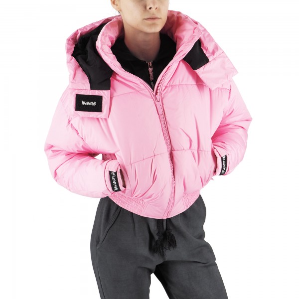 Bubble Pink Glitter Logo Down Jacket