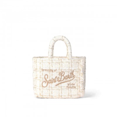 Borsa Vanity Mini Classic Tweed Bianco