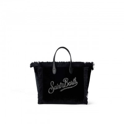 Borsa Vanity Mini Velvet Strass Logo