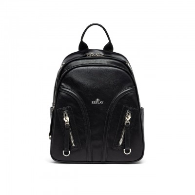 Black Eco Leather Backpack