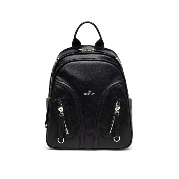 Black Eco Leather Backpack