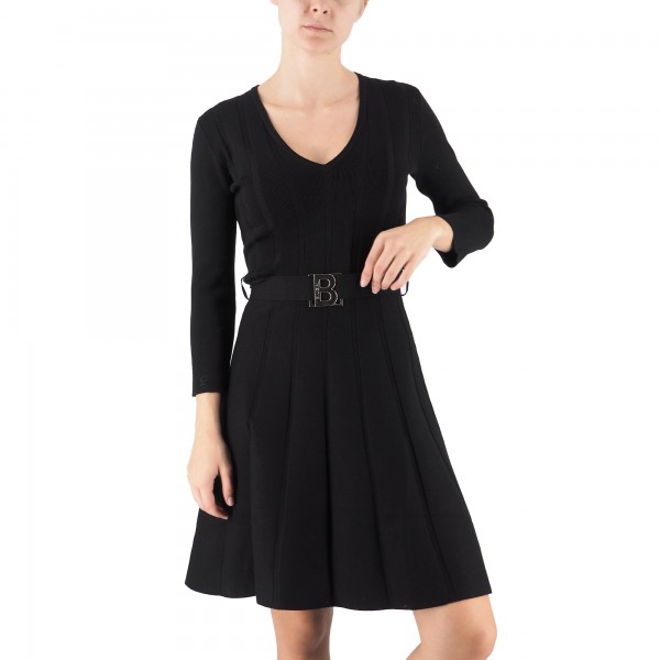 Black Stretch Knit Dress