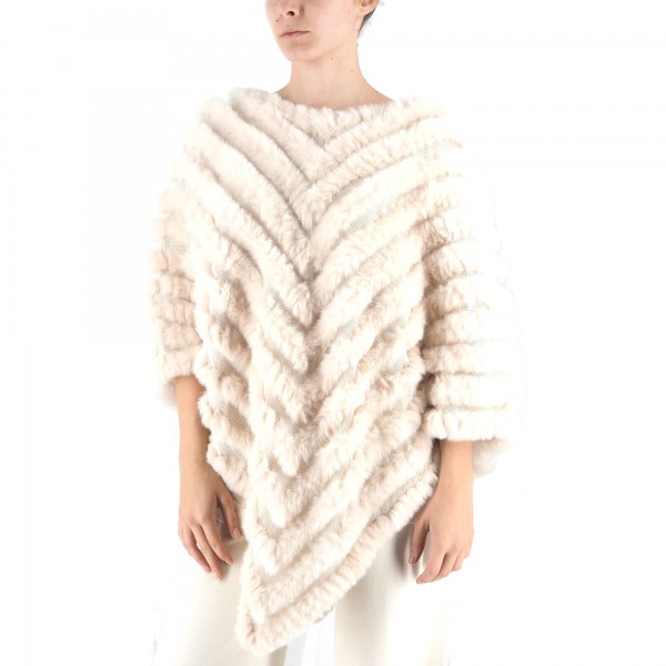 White Brooch Poncho