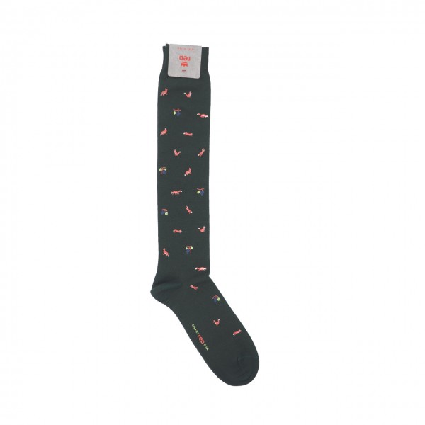 Long Socks Men Fox And Grape Print