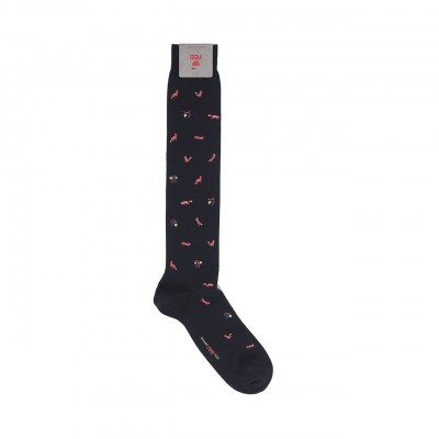 Long Socks for Men with Fox and Grape Print